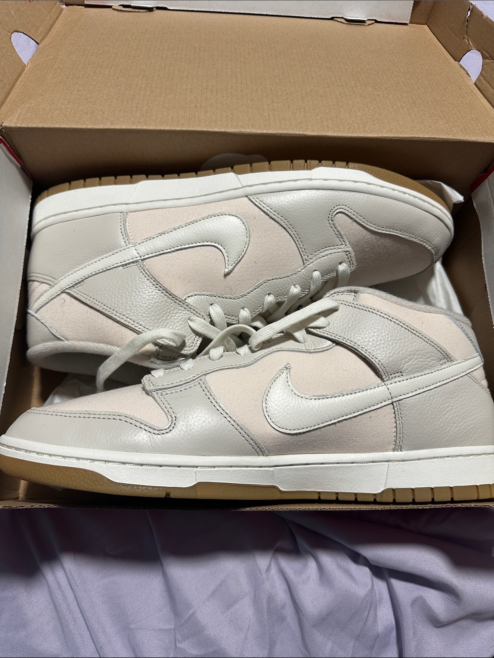Nike Dunk Mid Sneakers in sail-Guava Ice and Gum Sole